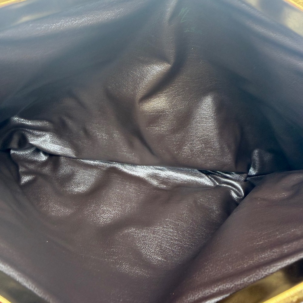 Vintage Harry Levine Handbag Suede & Chocolate Brown Suede Evening Clutch Gold - Picture 7 of 9